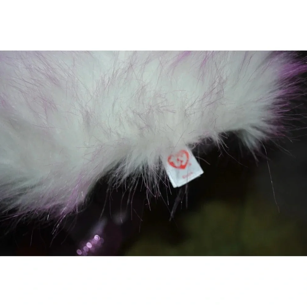NEW TY Beanie Boos KENYA‎ the Purple Ostrich Glitter Eyes Sitting 14.5